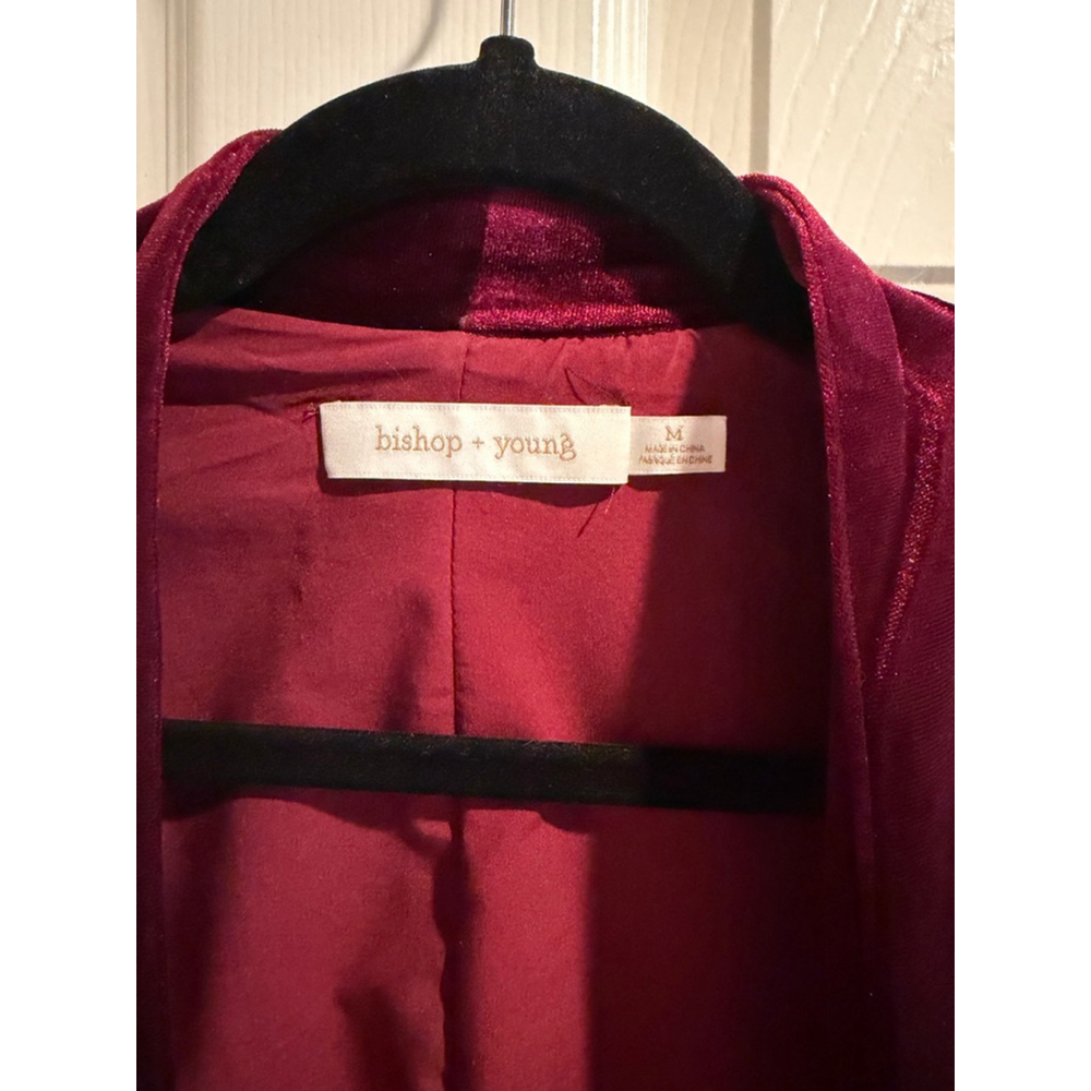Women's Bishop + Young Burgundy Velvet Blazer M - Picture 2 of 3